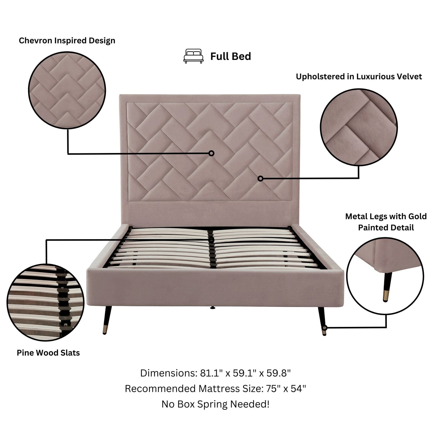 Manhattan Comfort Crosby Full- Size Bed