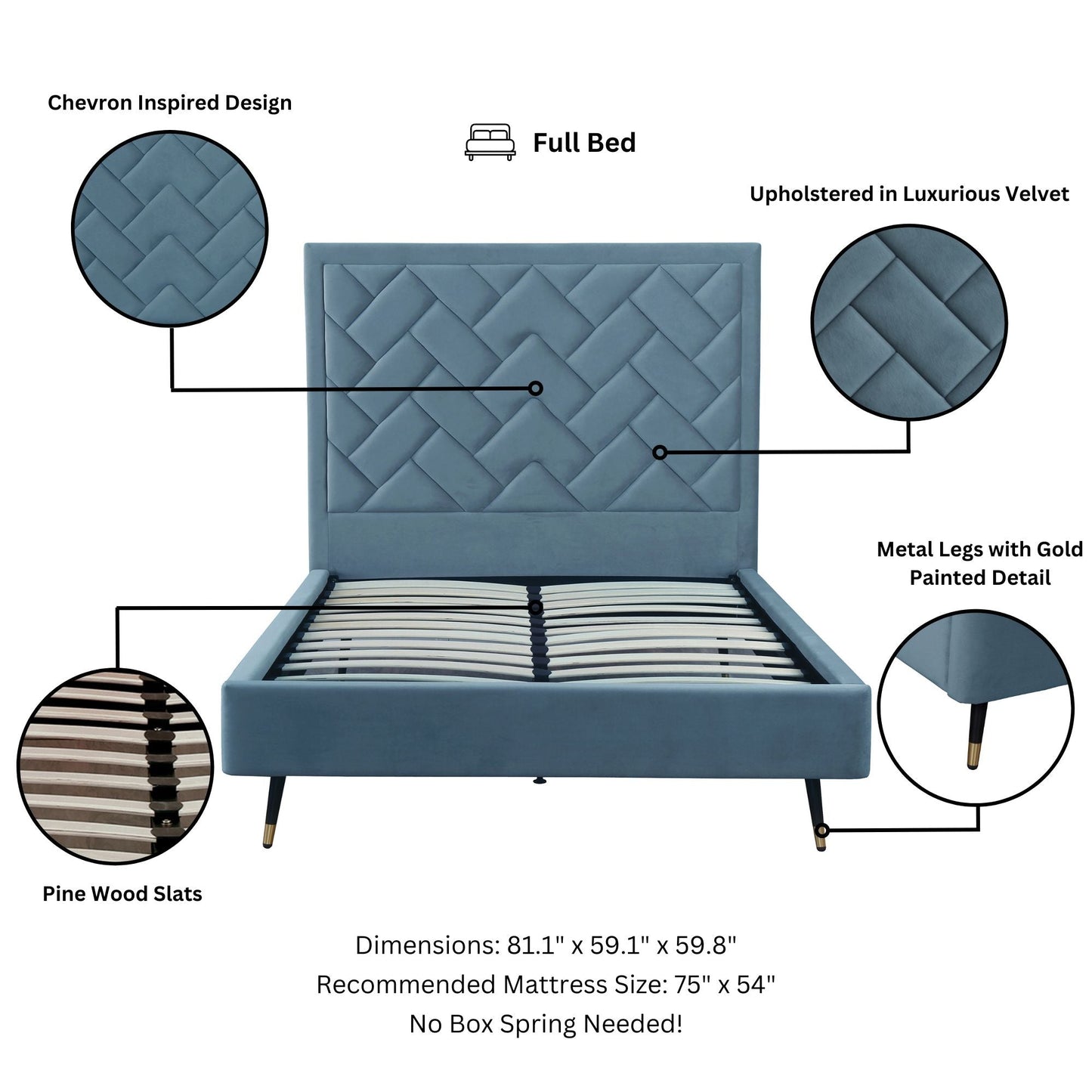 Manhattan Comfort Crosby Full- Size Bed