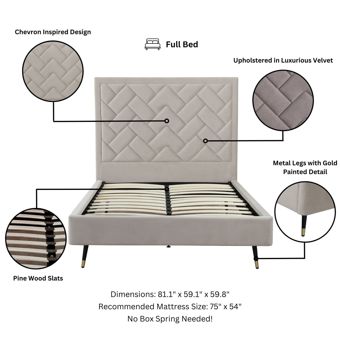 Manhattan Comfort Crosby Full- Size Bed