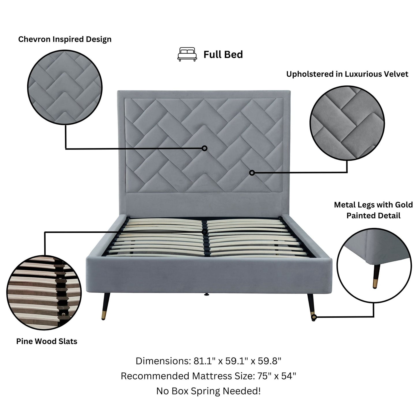 Manhattan Comfort Crosby Full- Size Bed