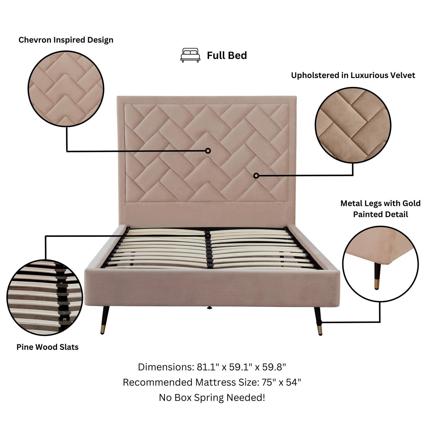 Manhattan Comfort Crosby Full- Size Bed