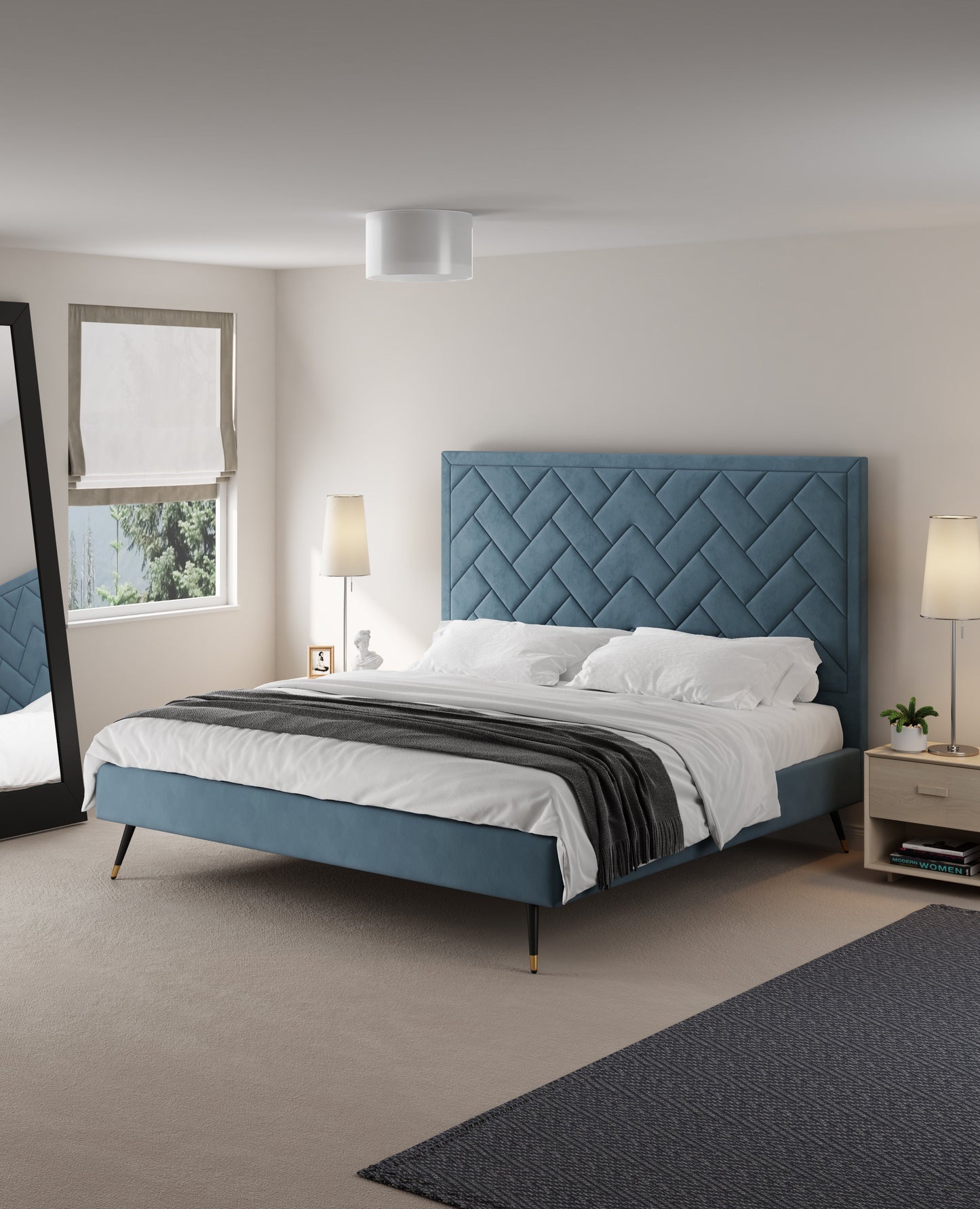 Manhattan Comfort Crosby King-Size Bed