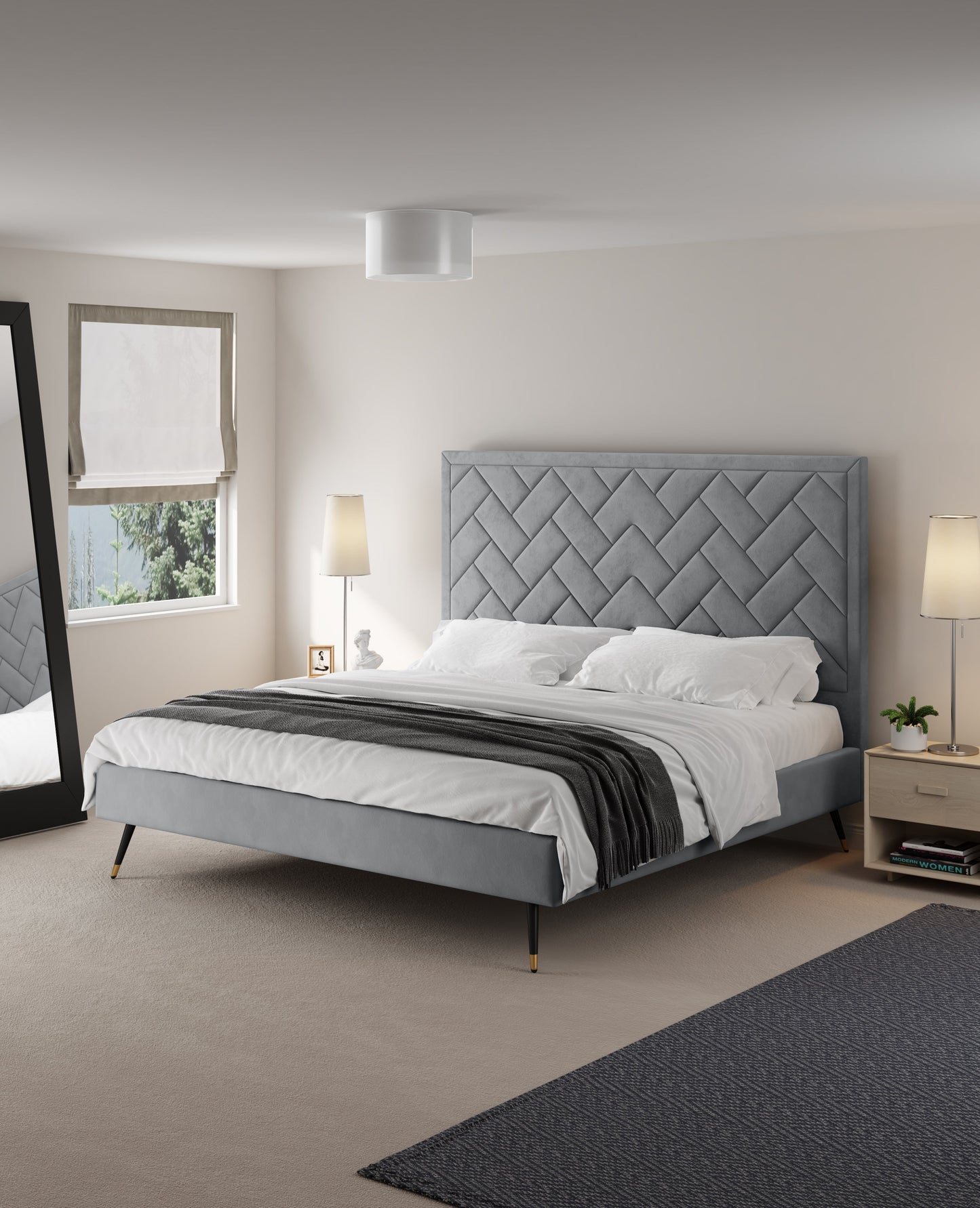 Manhattan Comfort Crosby King-Size Bed