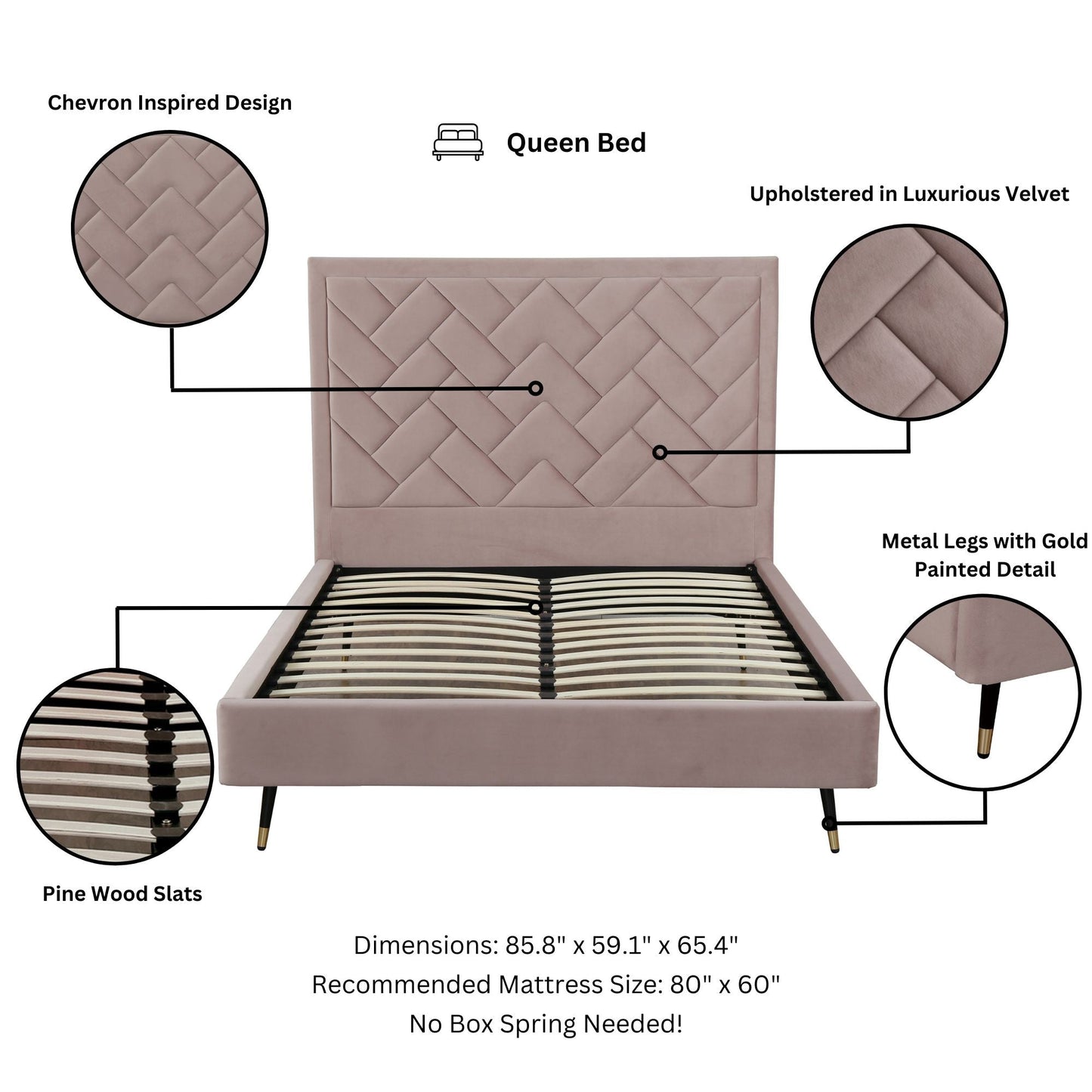 Manhattan Comfort Crosby Queen-Size Bed