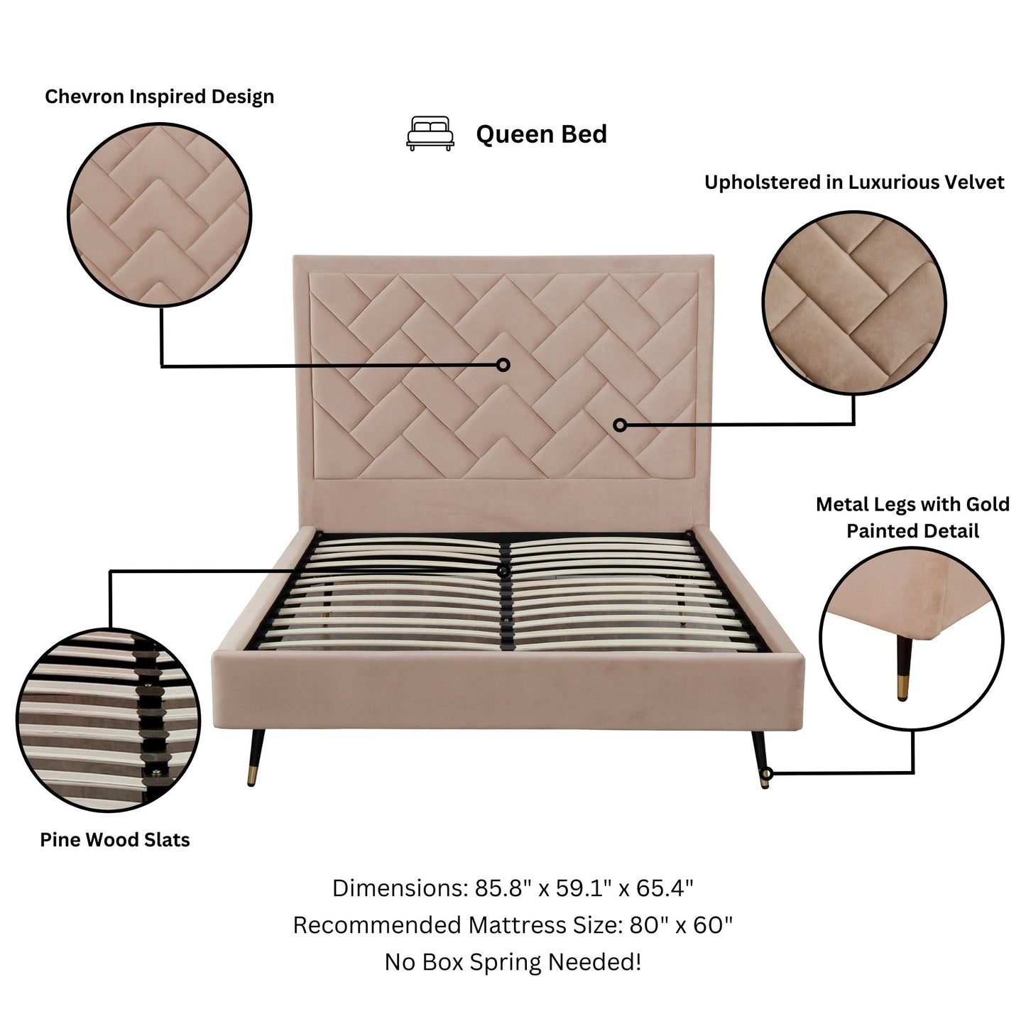 Manhattan Comfort Crosby Queen-Size Bed