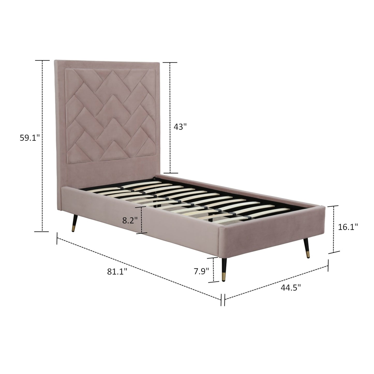 Manhattan Comfort Crosby Twin-Size Bed