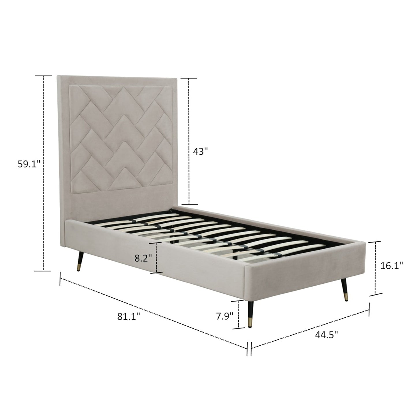 Manhattan Comfort Crosby Twin-Size Bed