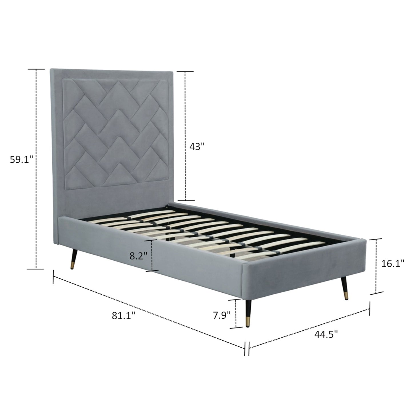 Manhattan Comfort Crosby Twin-Size Bed