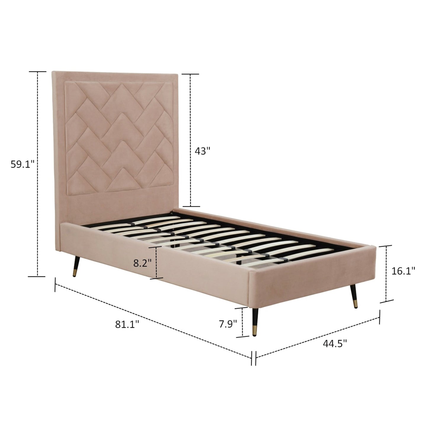 Manhattan Comfort Crosby Twin-Size Bed