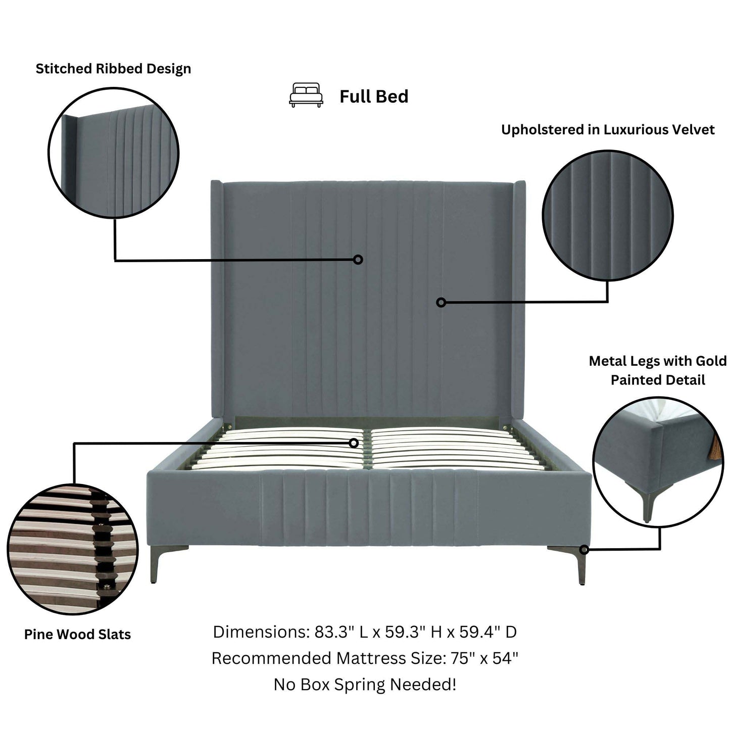 Manhattan Comfort Promenade Full- Size Bed