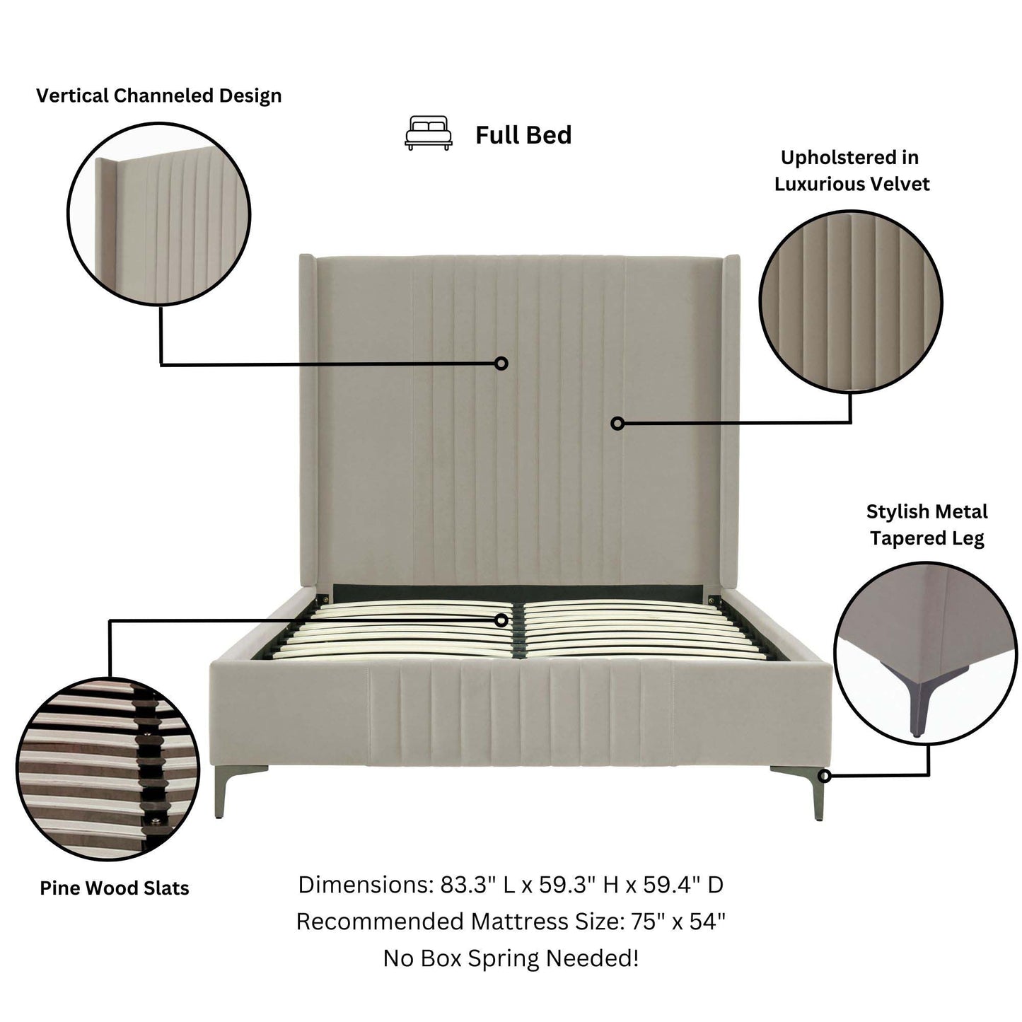 Manhattan Comfort Promenade Full- Size Bed
