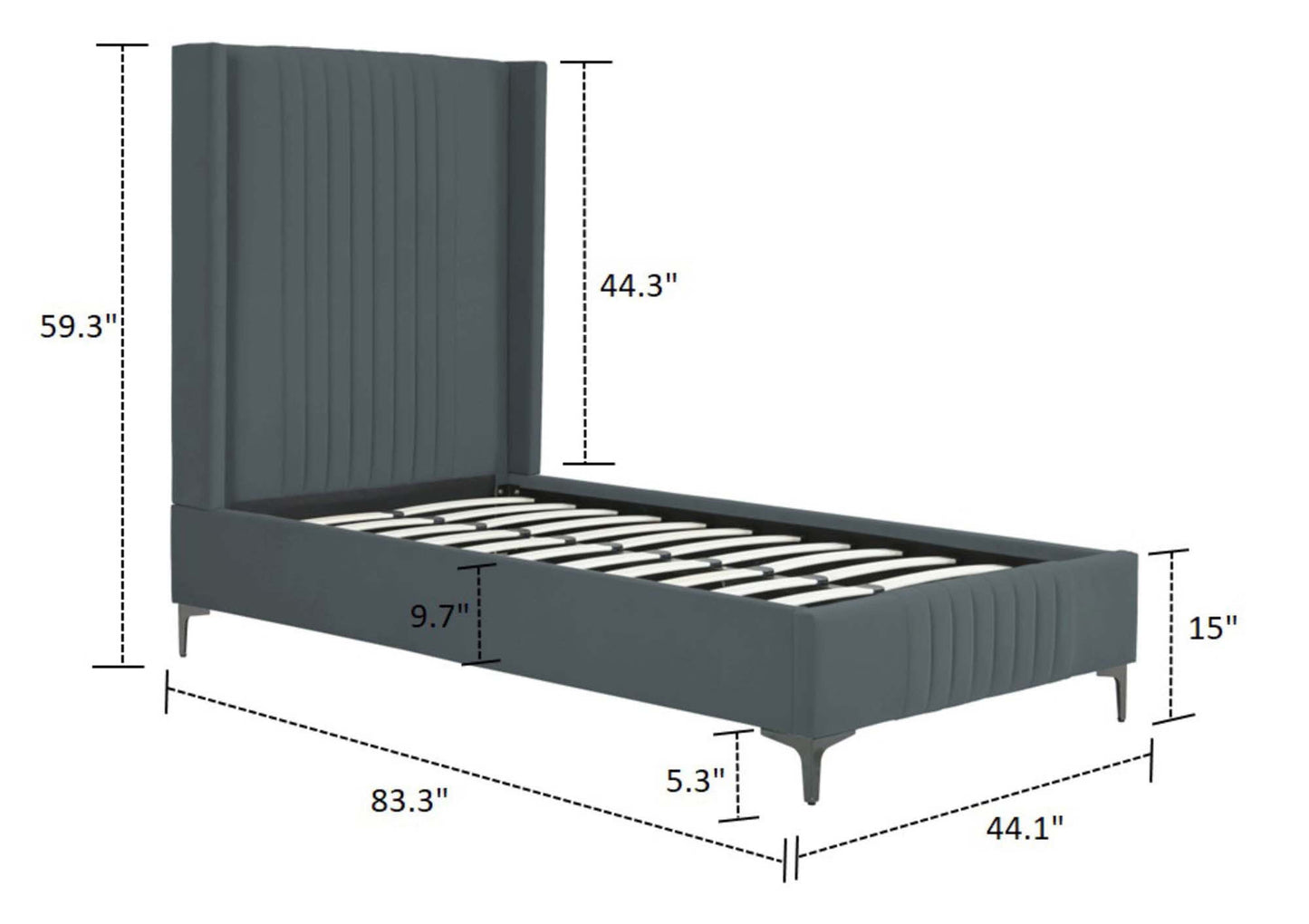Manhattan Comfort Promenade Twin-Size Bed