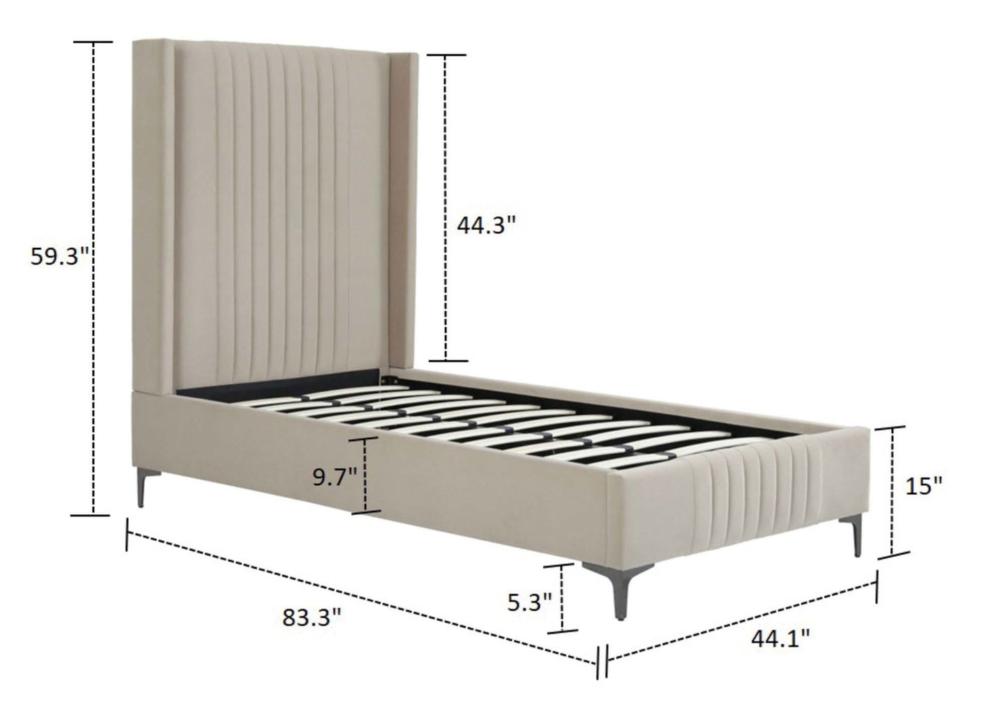 Manhattan Comfort Promenade Twin-Size Bed