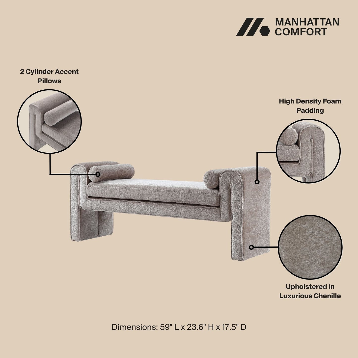 Manhattan Comfort Concord Bench