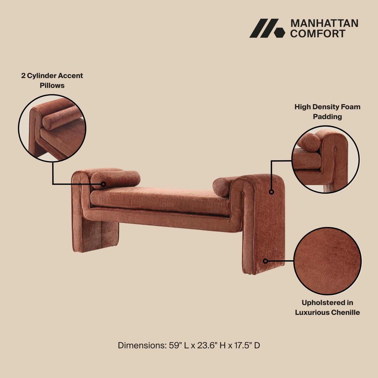 Manhattan Comfort Concord Bench