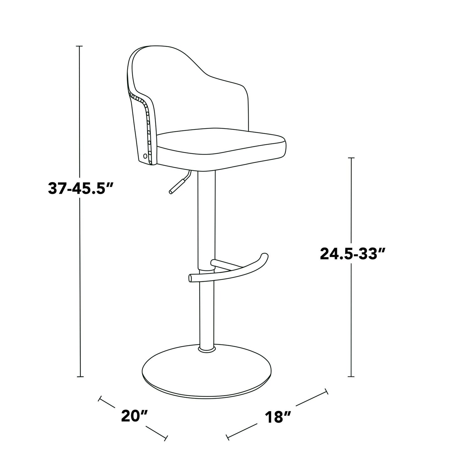 Majestic Office Furniture Adjustable Barstool - Set of 2