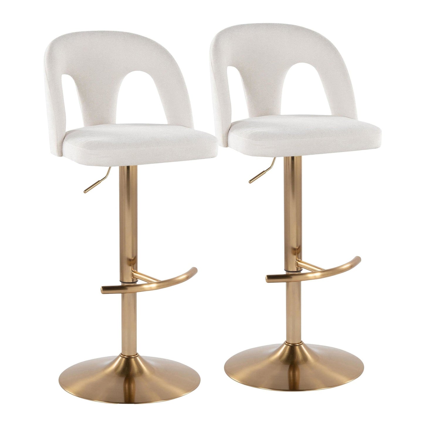 Majestic Office Furniture Upholstered Adjustable Barstool - Set of 2