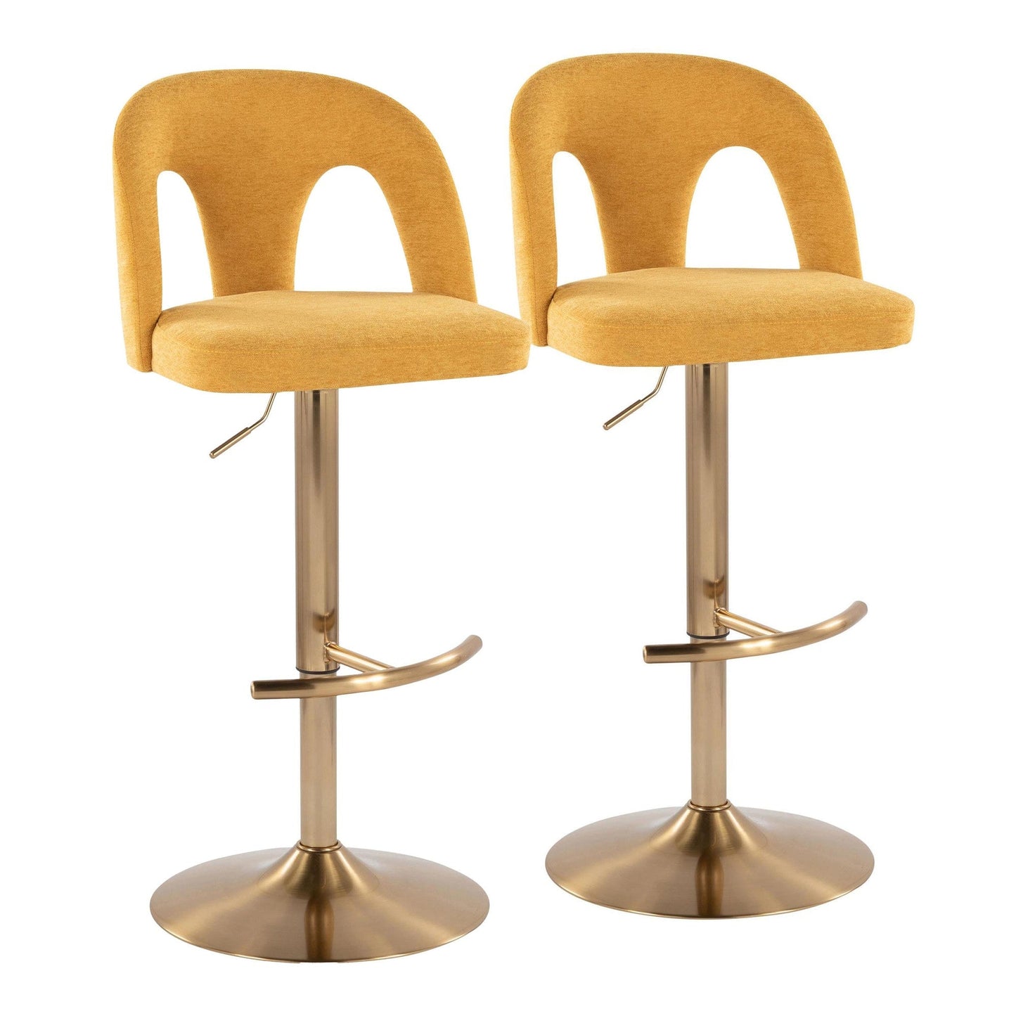 Majestic Office Furniture Upholstered Adjustable Barstool - Set of 2