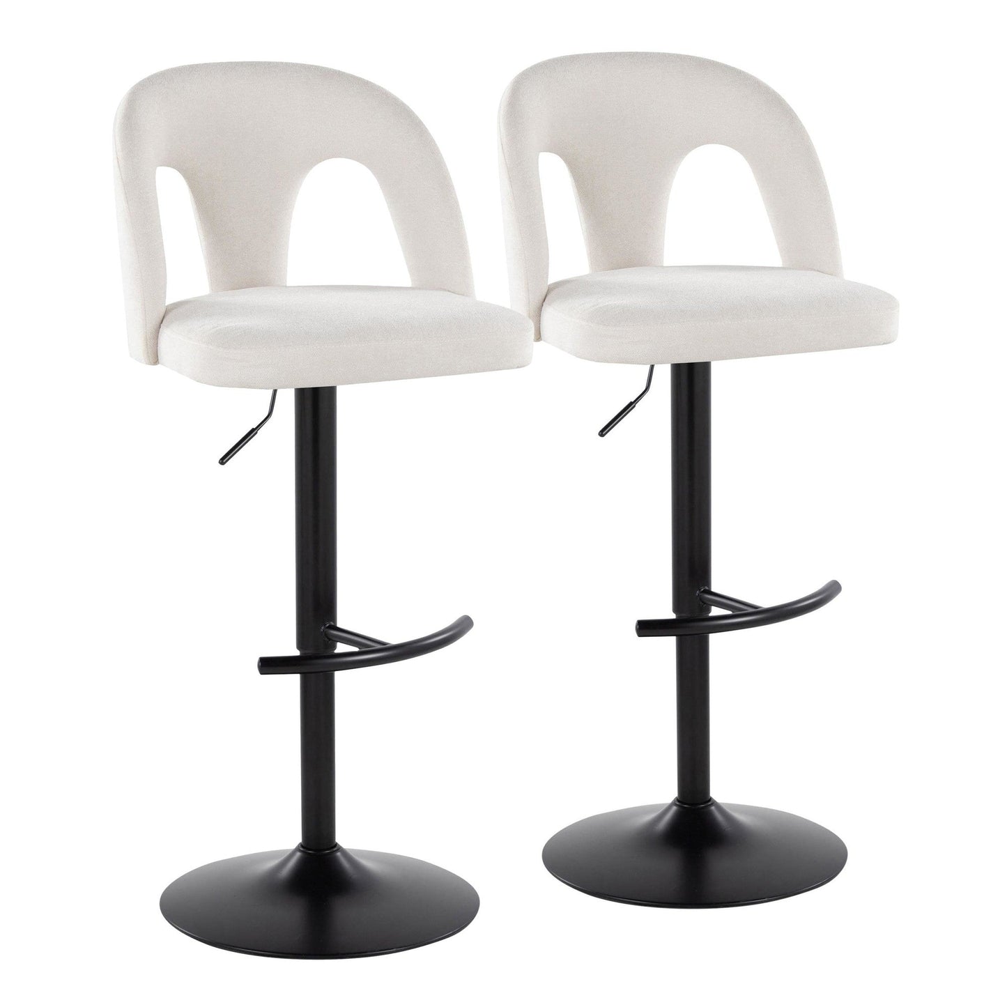 Majestic Office Furniture Upholstered Adjustable Barstool - Set of 2