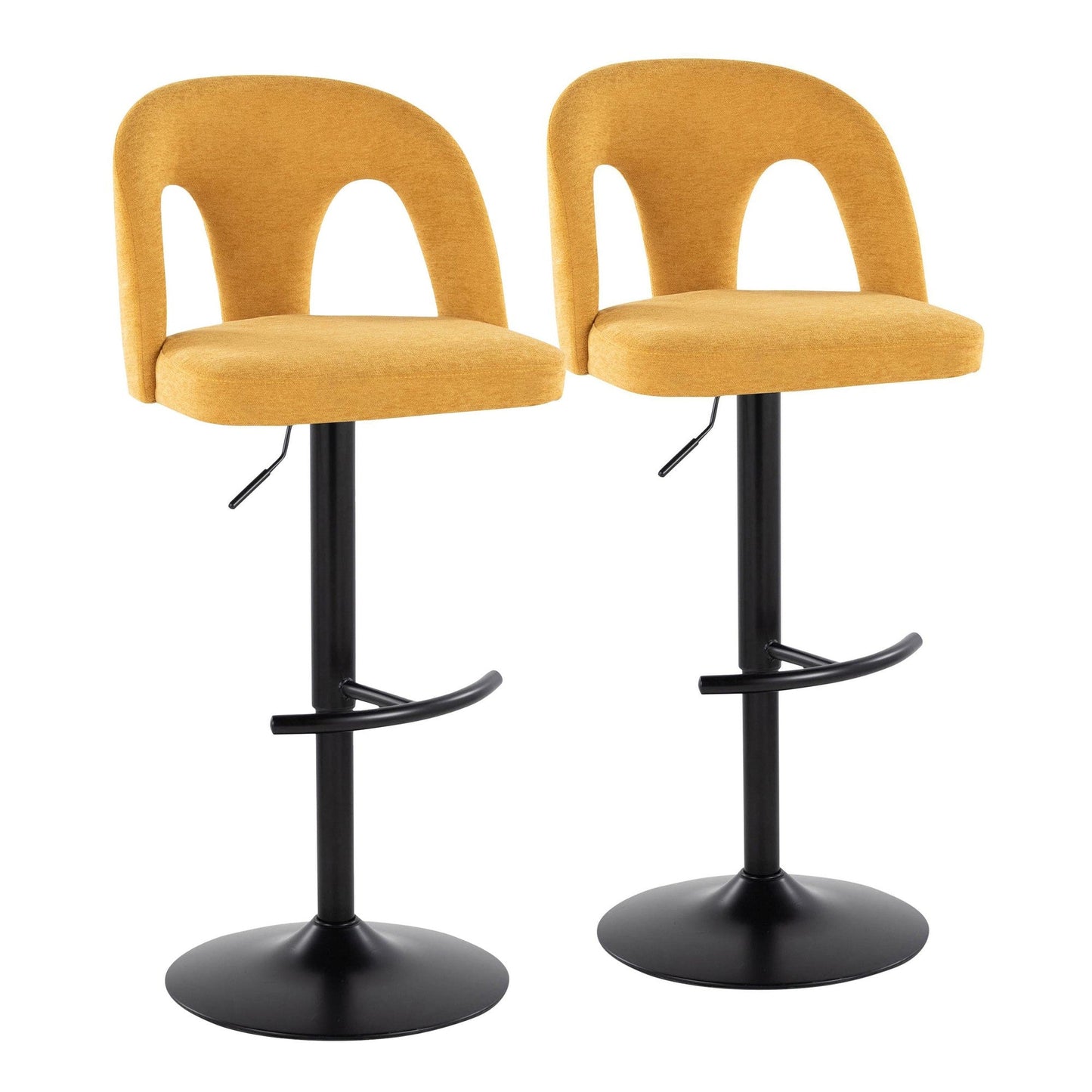 Majestic Office Furniture Upholstered Adjustable Barstool - Set of 2