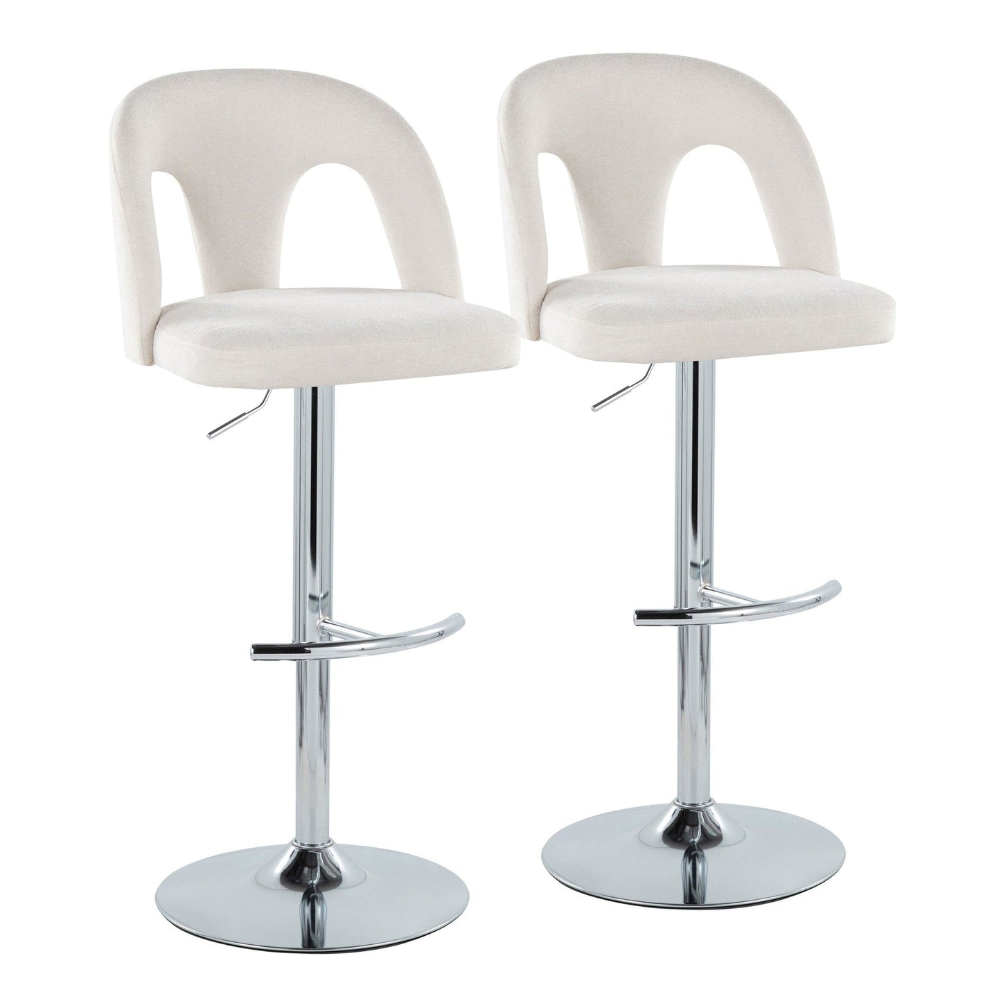 Majestic Office Furniture Upholstered Adjustable Barstool - Set of 2