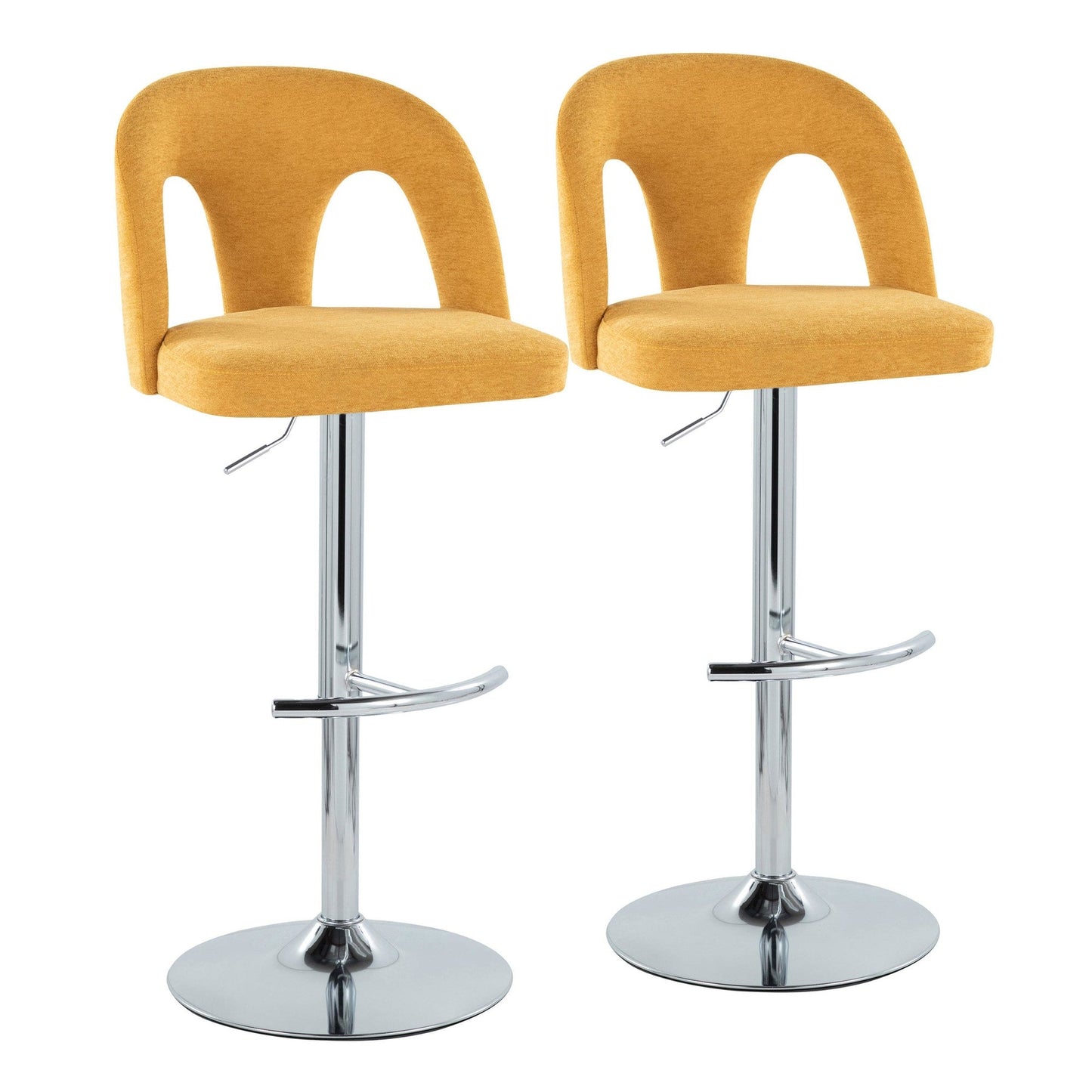 Majestic Office Furniture Upholstered Adjustable Barstool - Set of 2