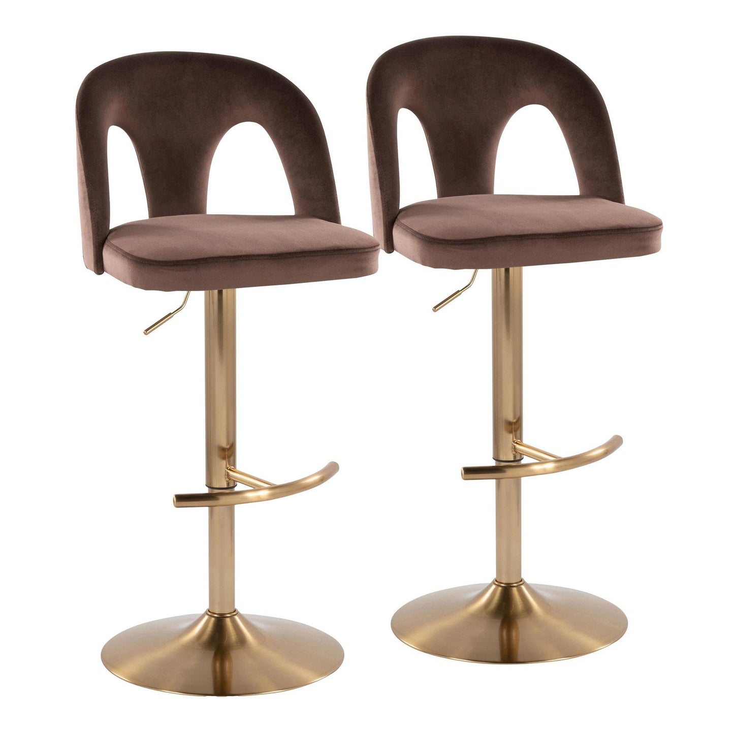 Majestic Office Furniture Upholstered Adjustable Barstool - Set of 2