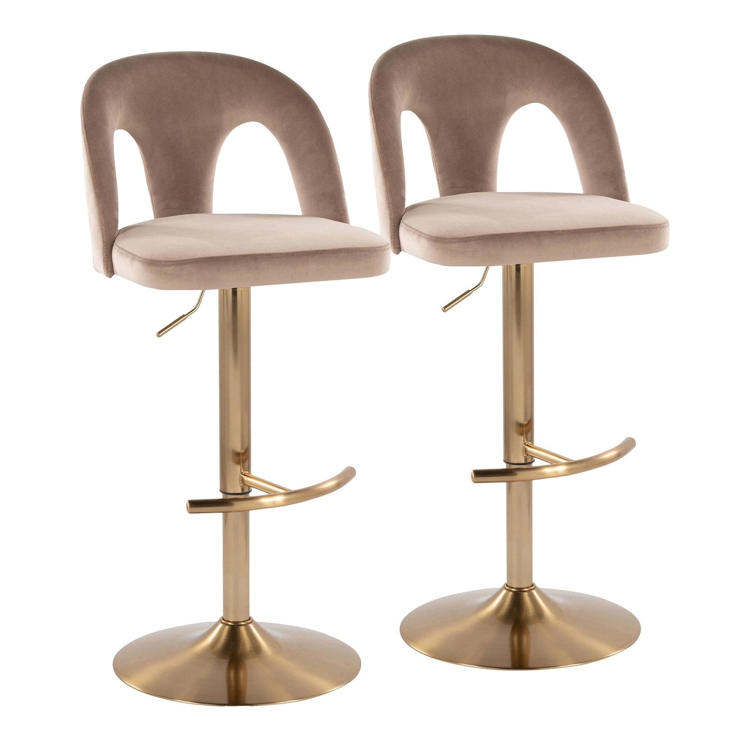 Majestic Office Furniture Upholstered Adjustable Barstool - Set of 2