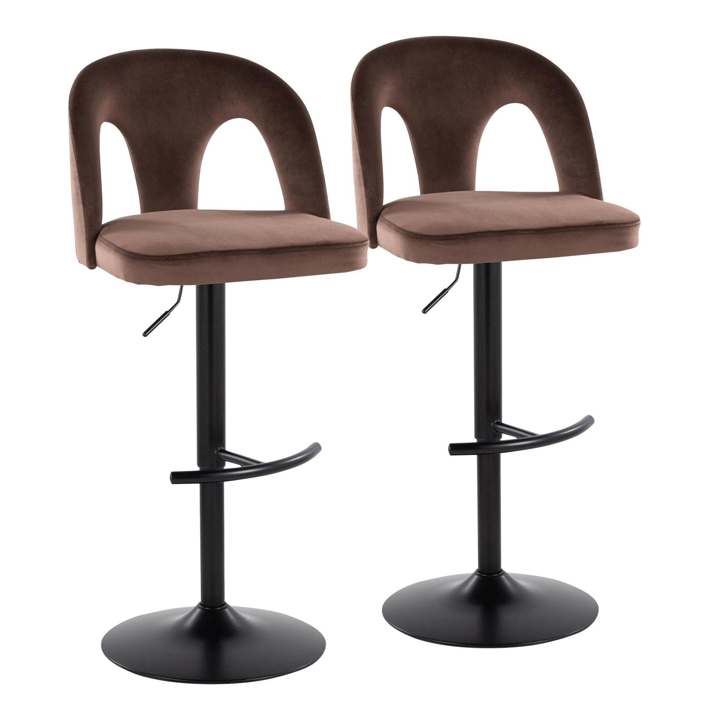 Majestic Office Furniture Upholstered Adjustable Barstool - Set of 2