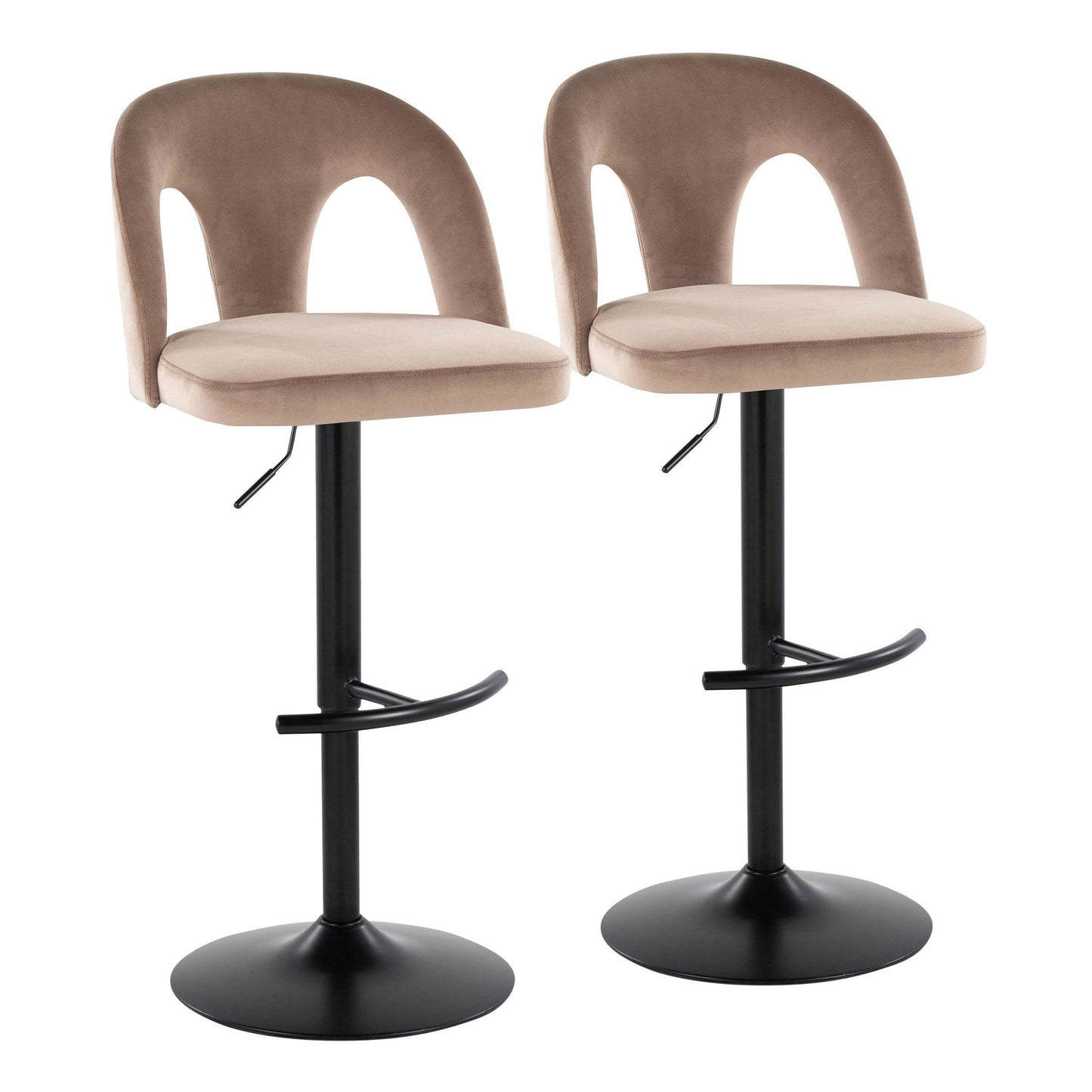 Majestic Office Furniture Upholstered Adjustable Barstool - Set of 2