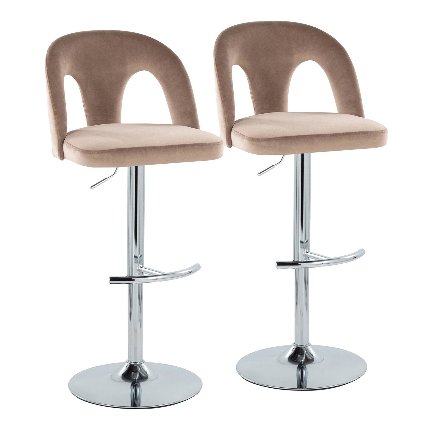 Majestic Office Furniture Upholstered Adjustable Barstool - Set of 2