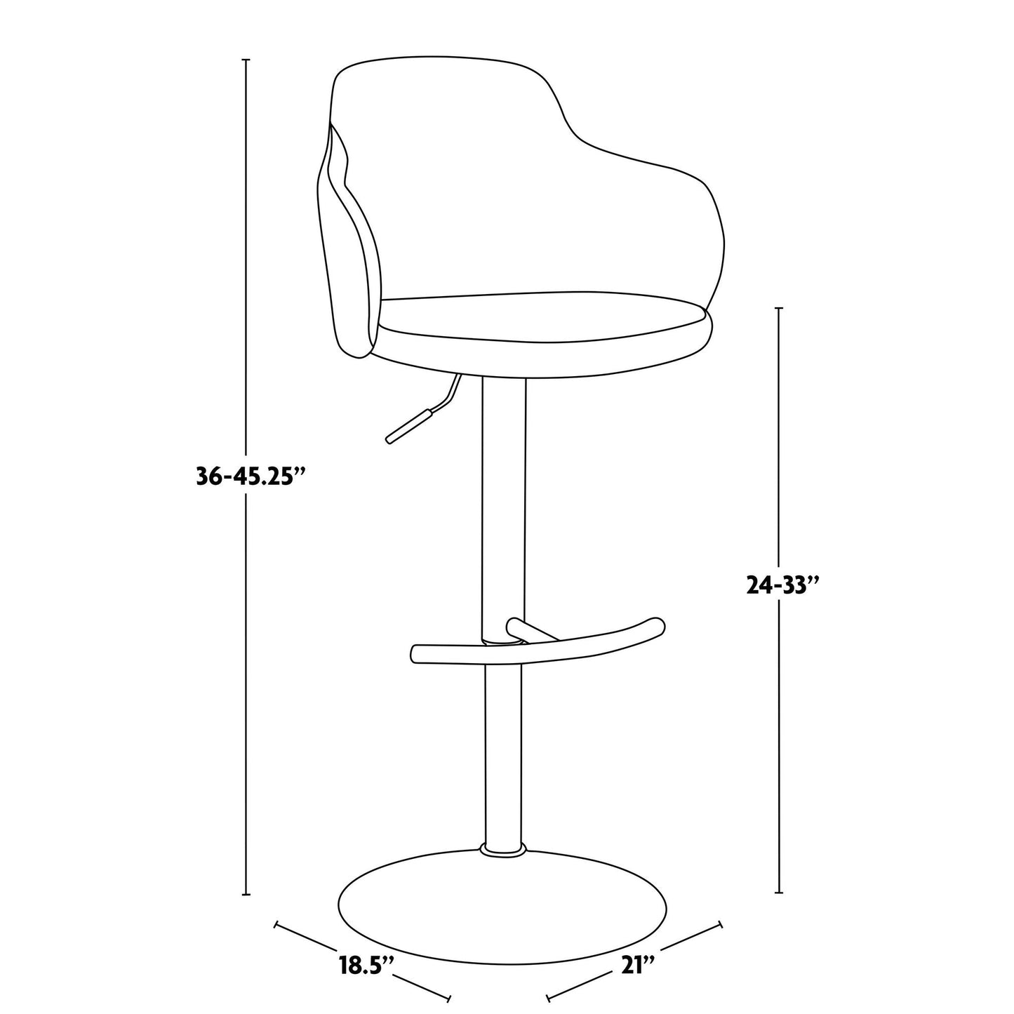 Majestic Office Furniture Adjustable Barstool - Set of 2