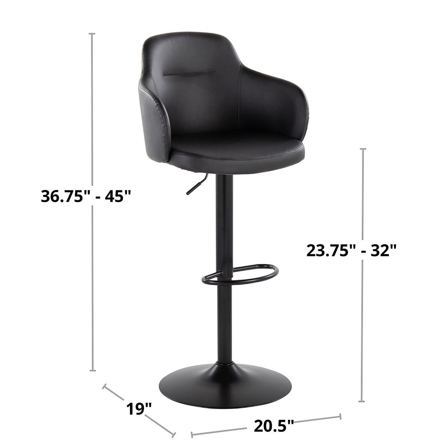 Majestic Office Furniture Adjustable Barstool - Set of 2