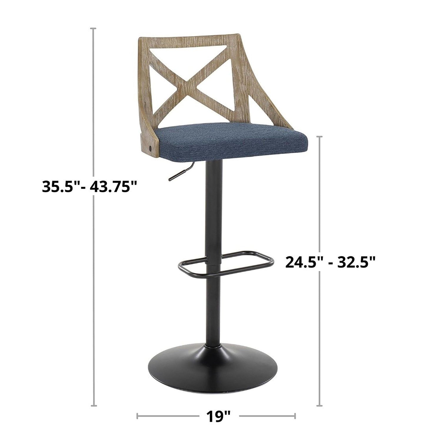 Majestic Office Furniture Adjustable Barstool - Set of 2
