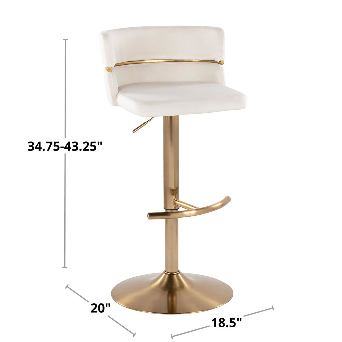 Majestic Office Furniture Adjustable Barstool - Set of 2