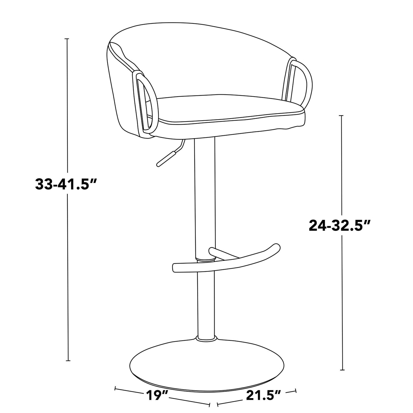 Majestic Office Furniture Adjustable Barstool - Set of 2