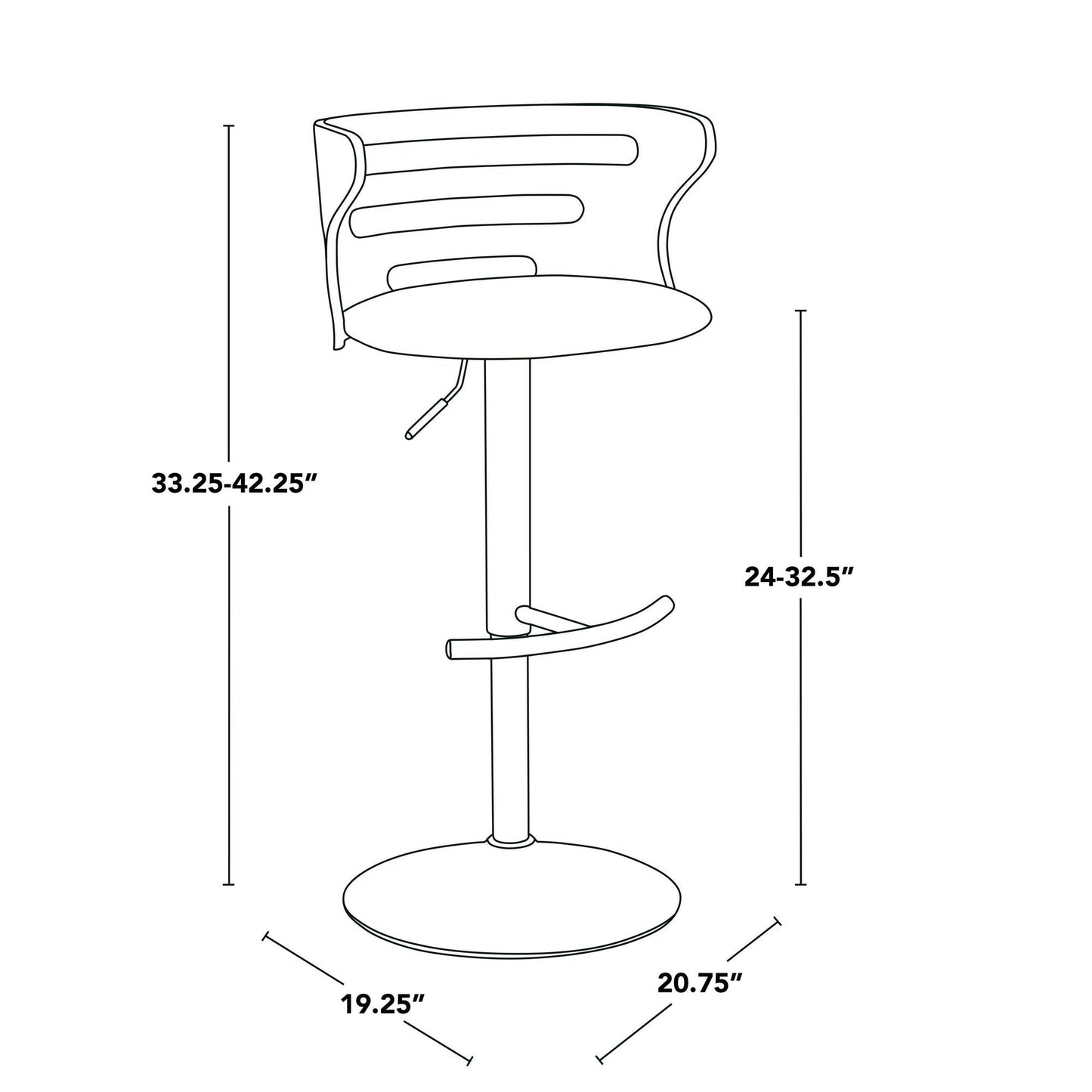 Majestic Office Furniture Adjustable Barstool - Set of 2