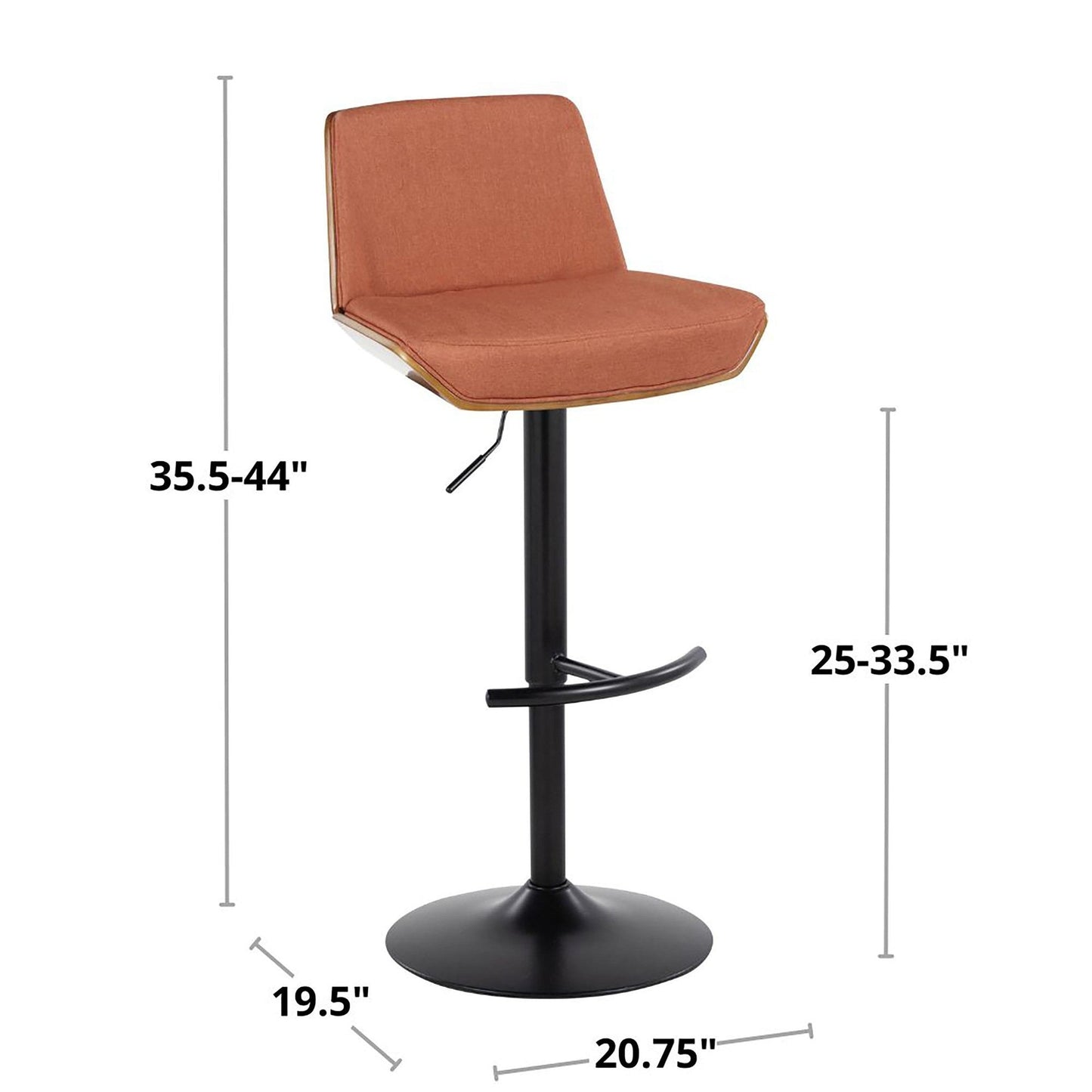Majestic Office Furniture Adjustable Barstool - Set of 2