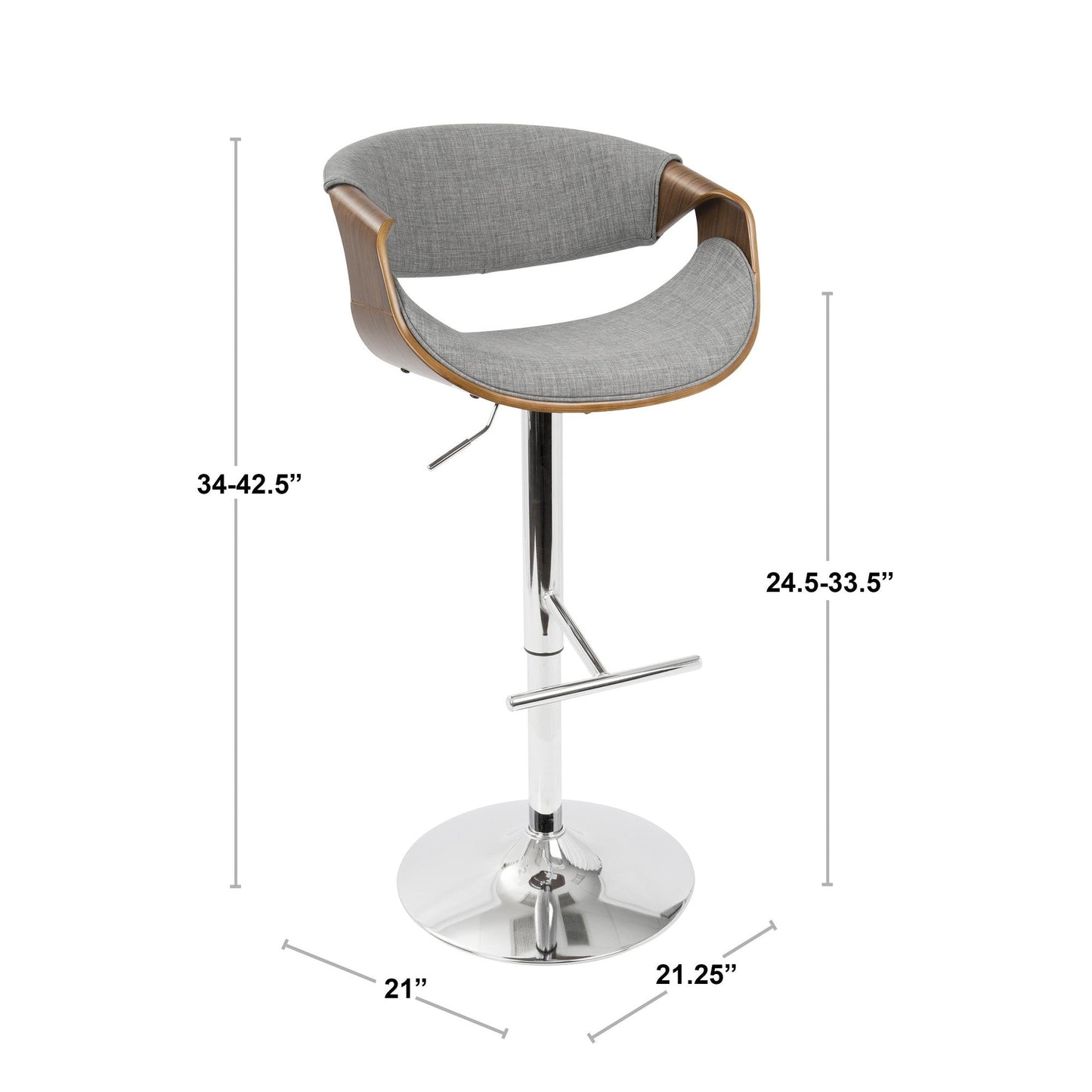 Majestic Office Furniture Adjustable Barstool - Set of 2