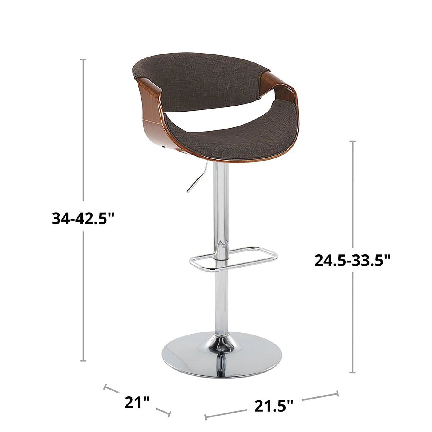 Majestic Office Furniture Adjustable Barstool - Set of 2