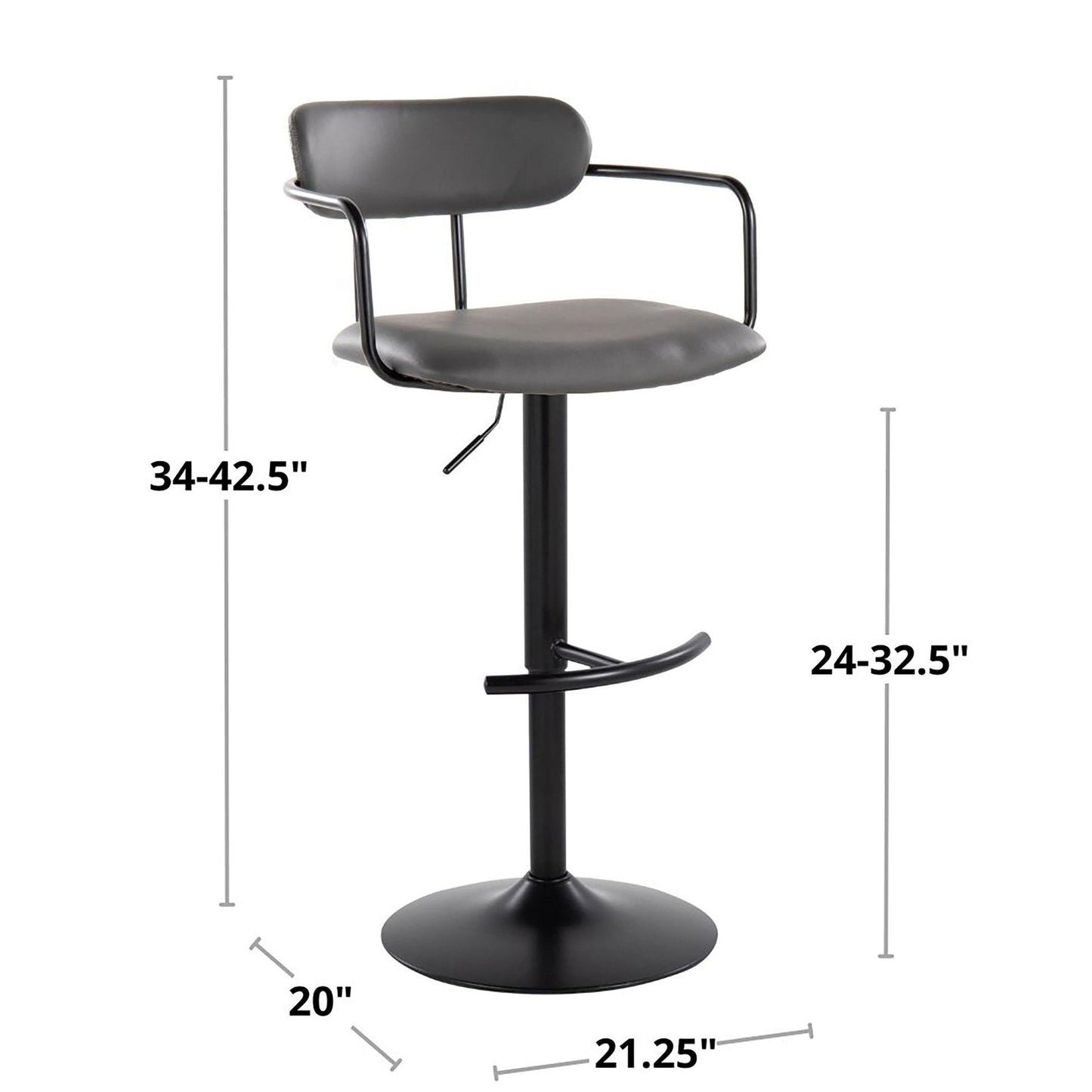 Majestic Office Furniture Adjustable Barstool - Set of 2