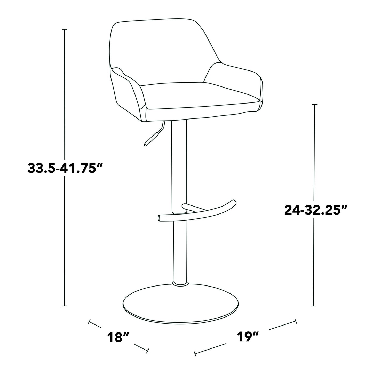 Majestic Office Furniture Adjustable Barstool - Set of 2