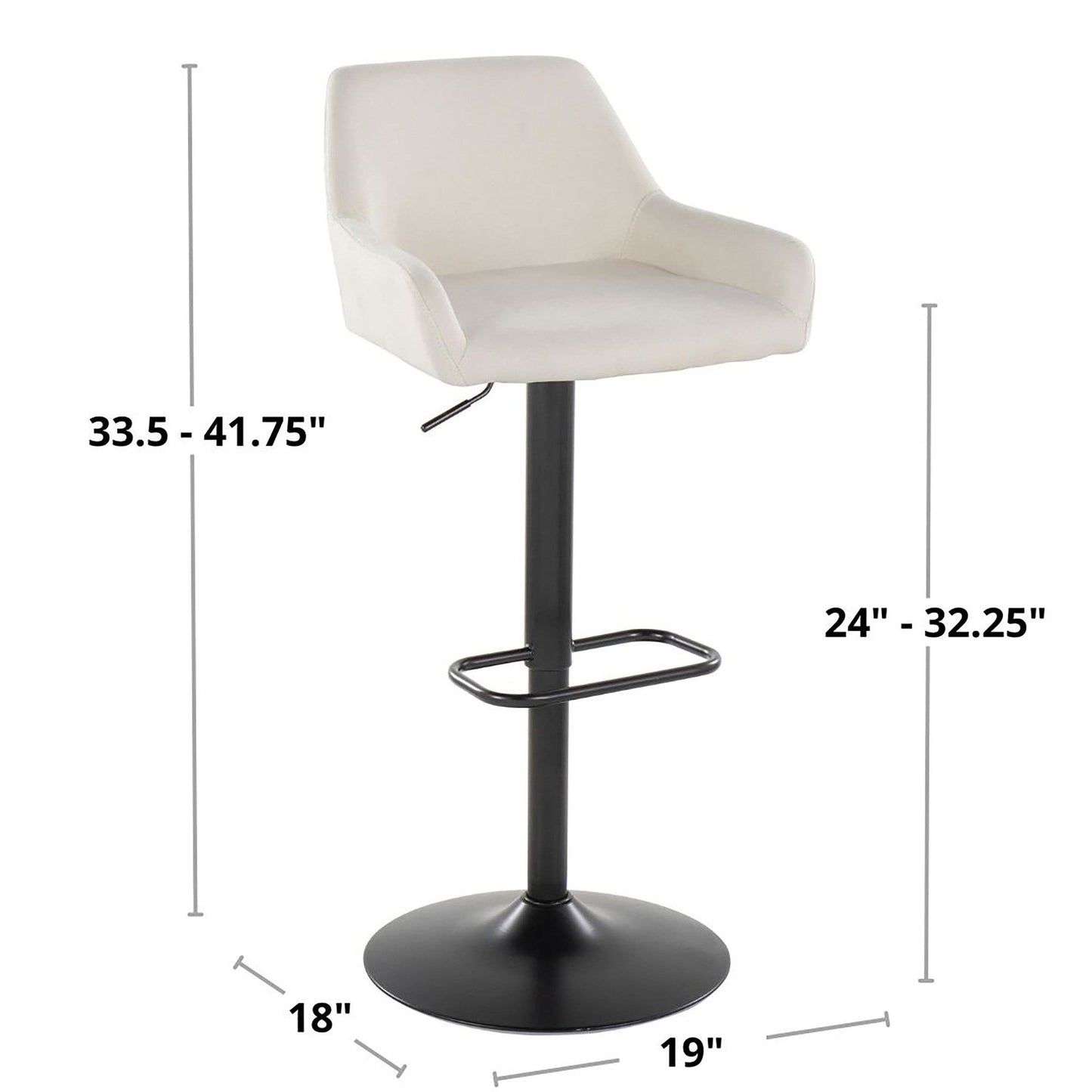 Majestic Office Furniture Adjustable Barstool - Set of 2