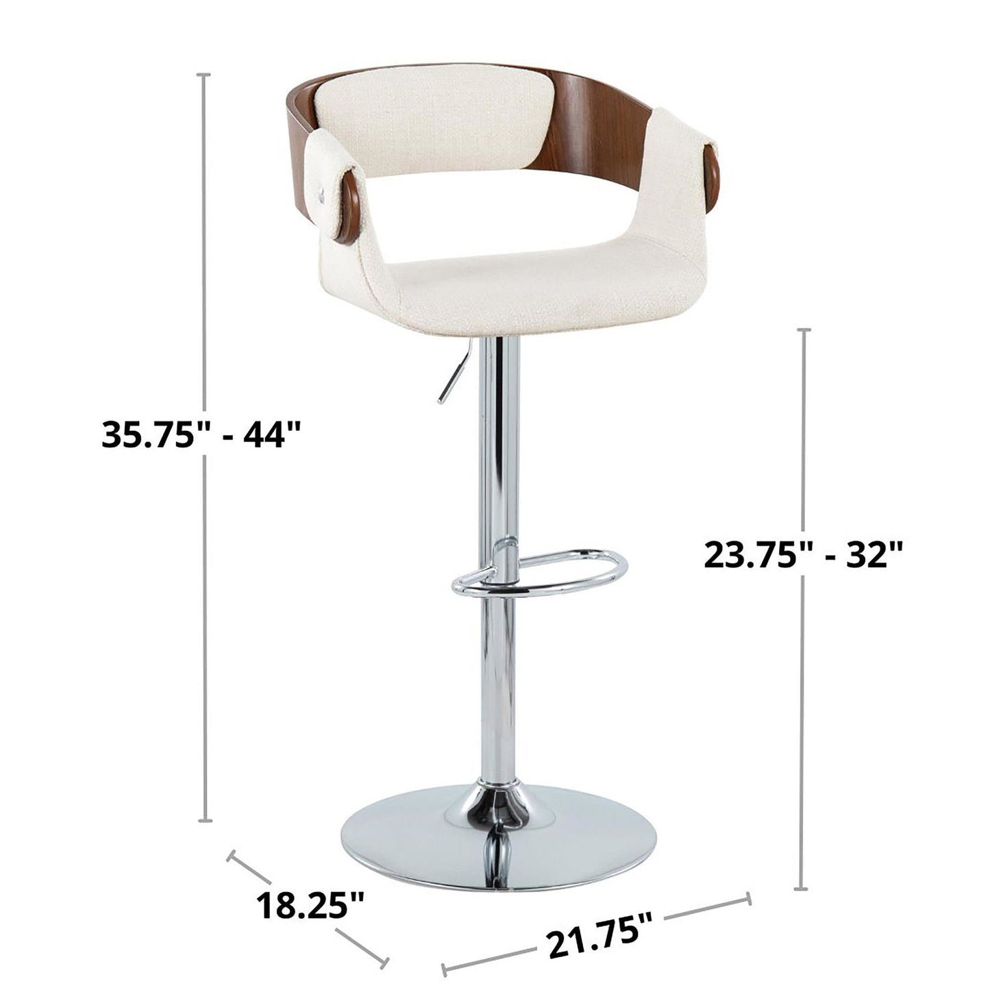 Majestic Office Furniture Adjustable Barstool - Set of 2