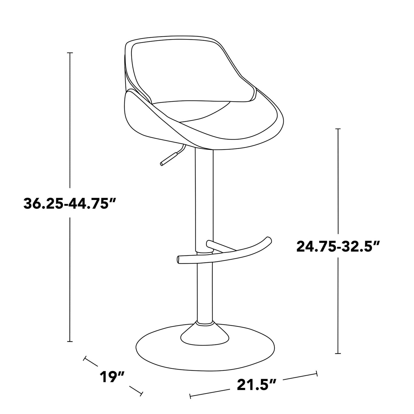 Majestic Office Furniture Adjustable Barstool - Set of 2