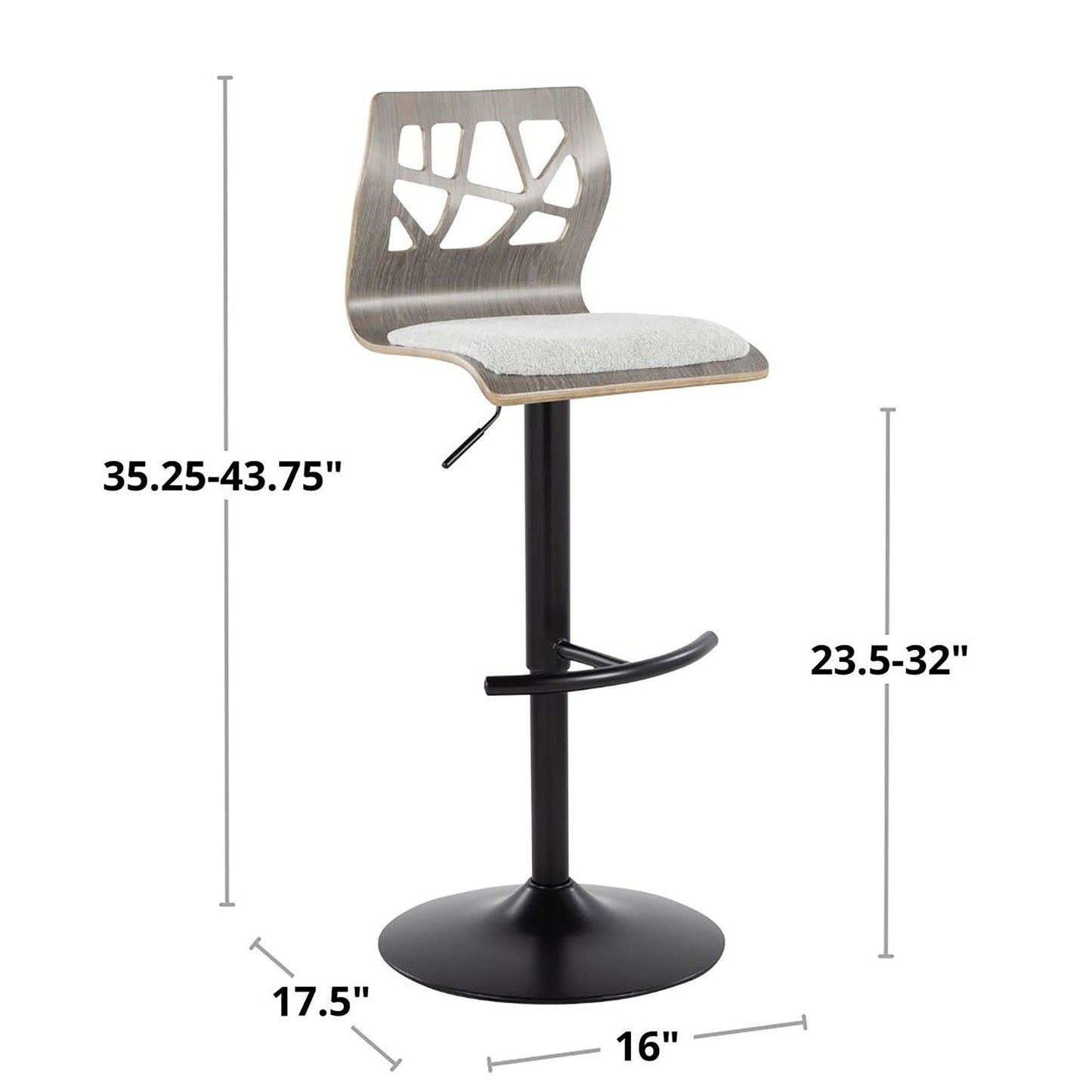 Majestic Office Furniture Adjustable Barstool - Set of 2