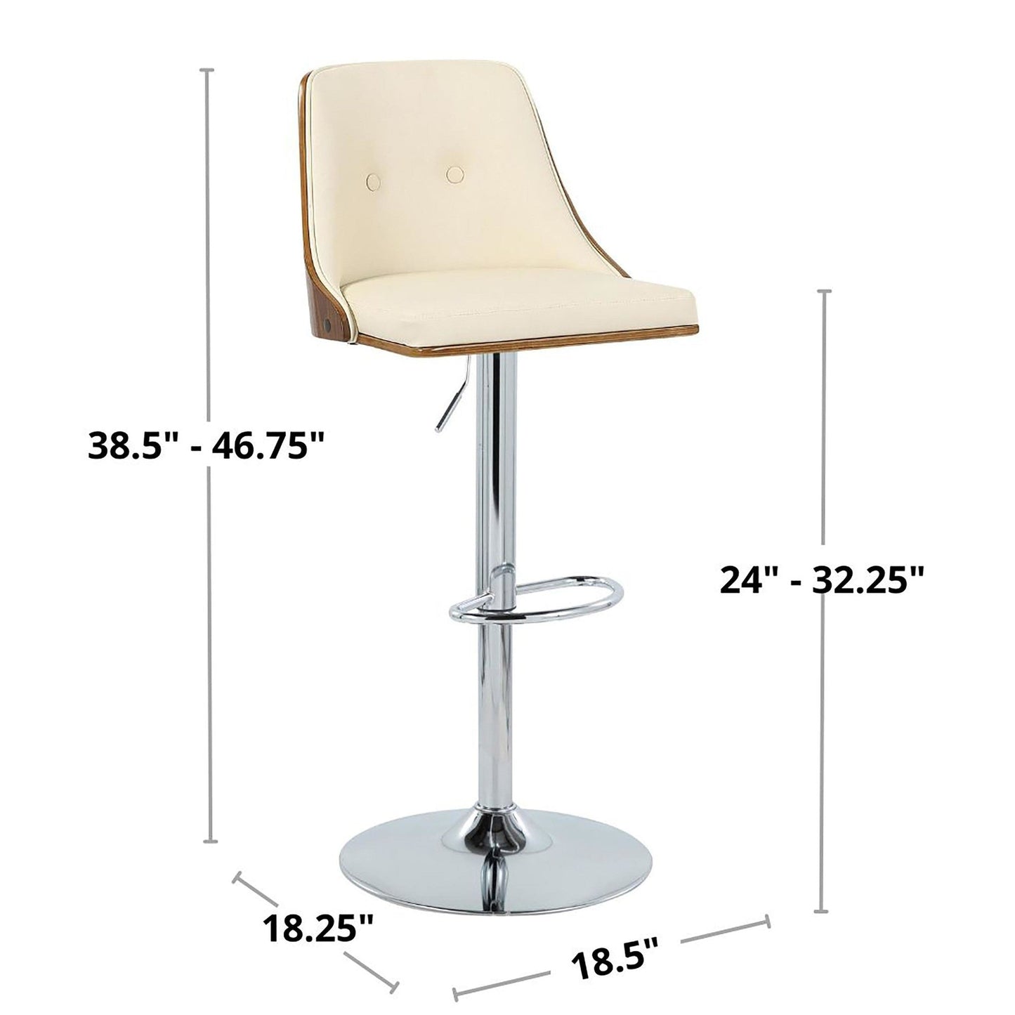 Majestic Office Furniture Adjustable Barstool - Set of 2
