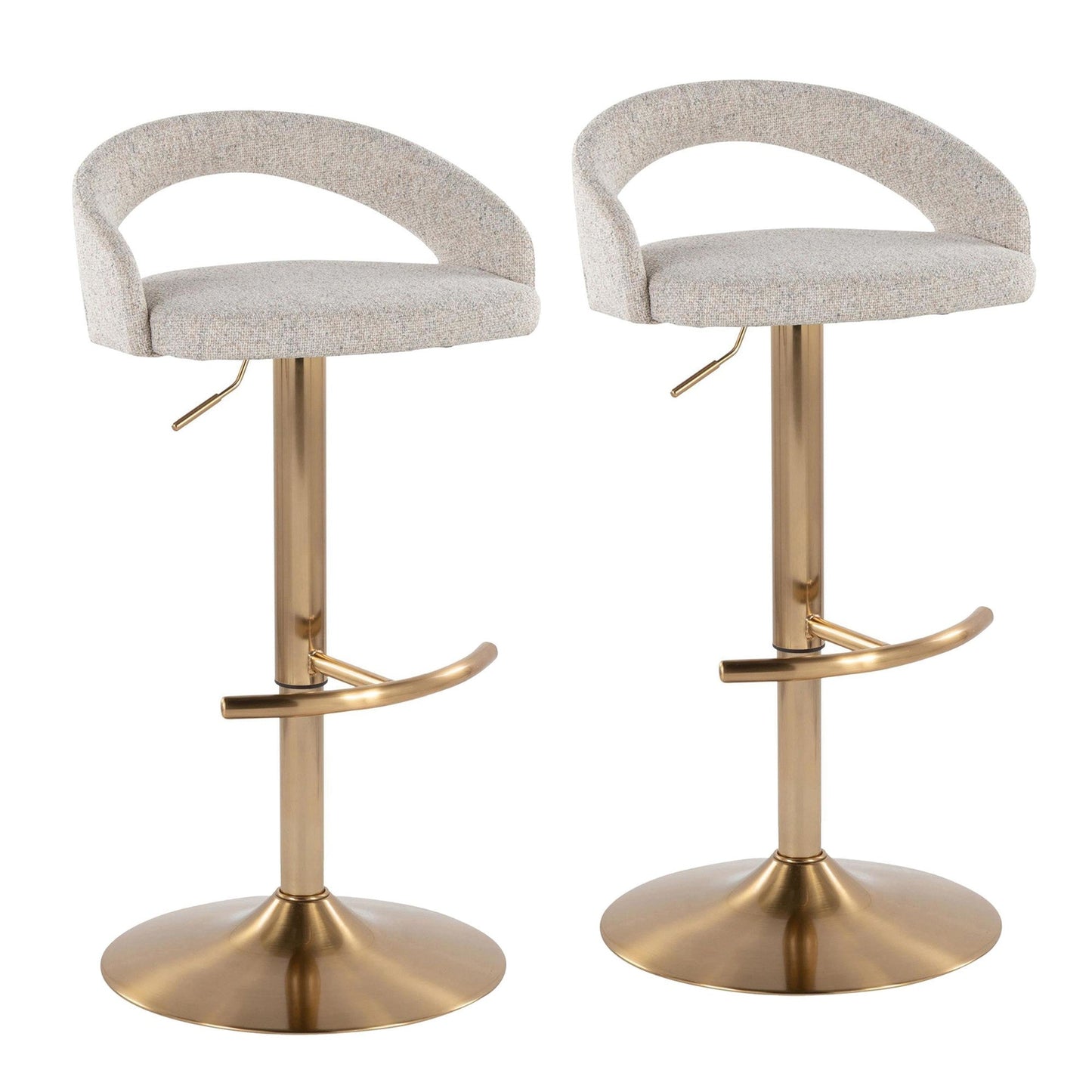 Majestic Office Furniture Upholstered Adjustable Barstool - Set of 2