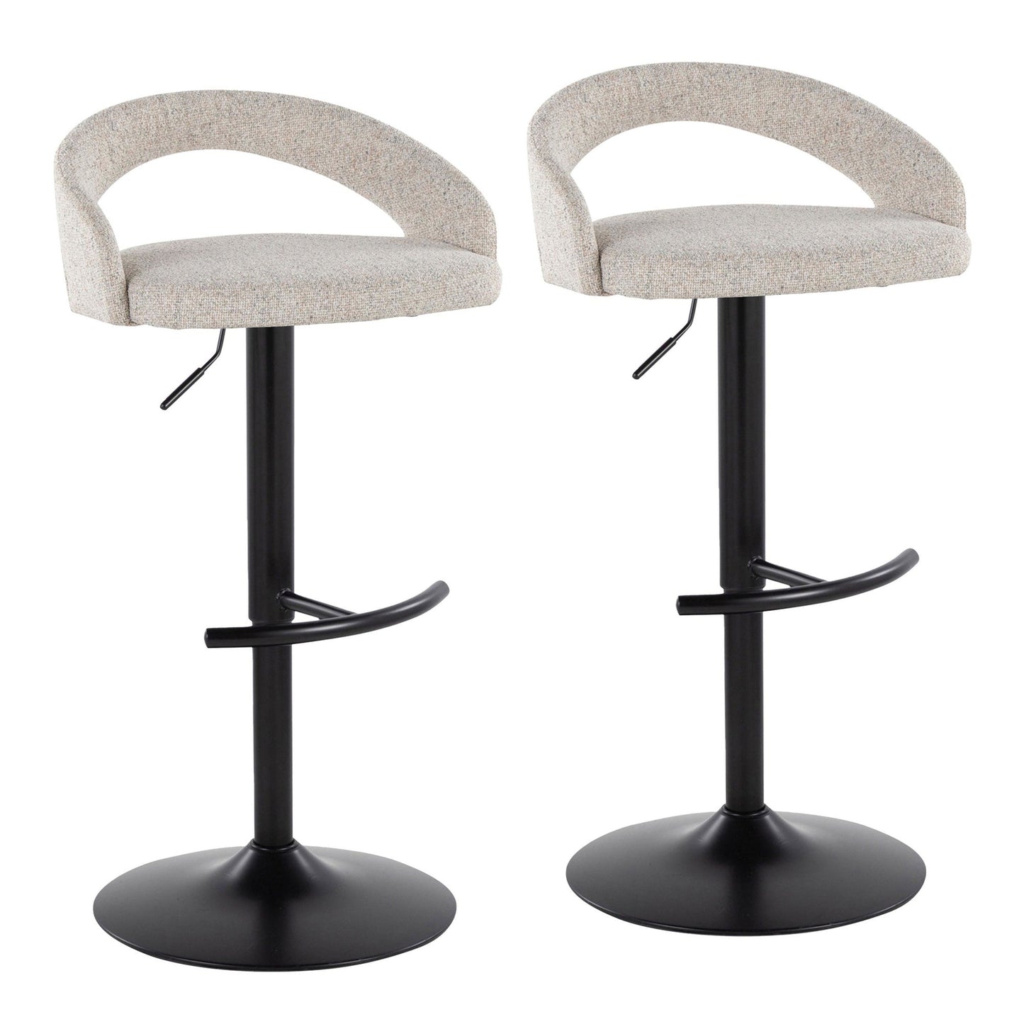 Majestic Office Furniture Upholstered Adjustable Barstool - Set of 2