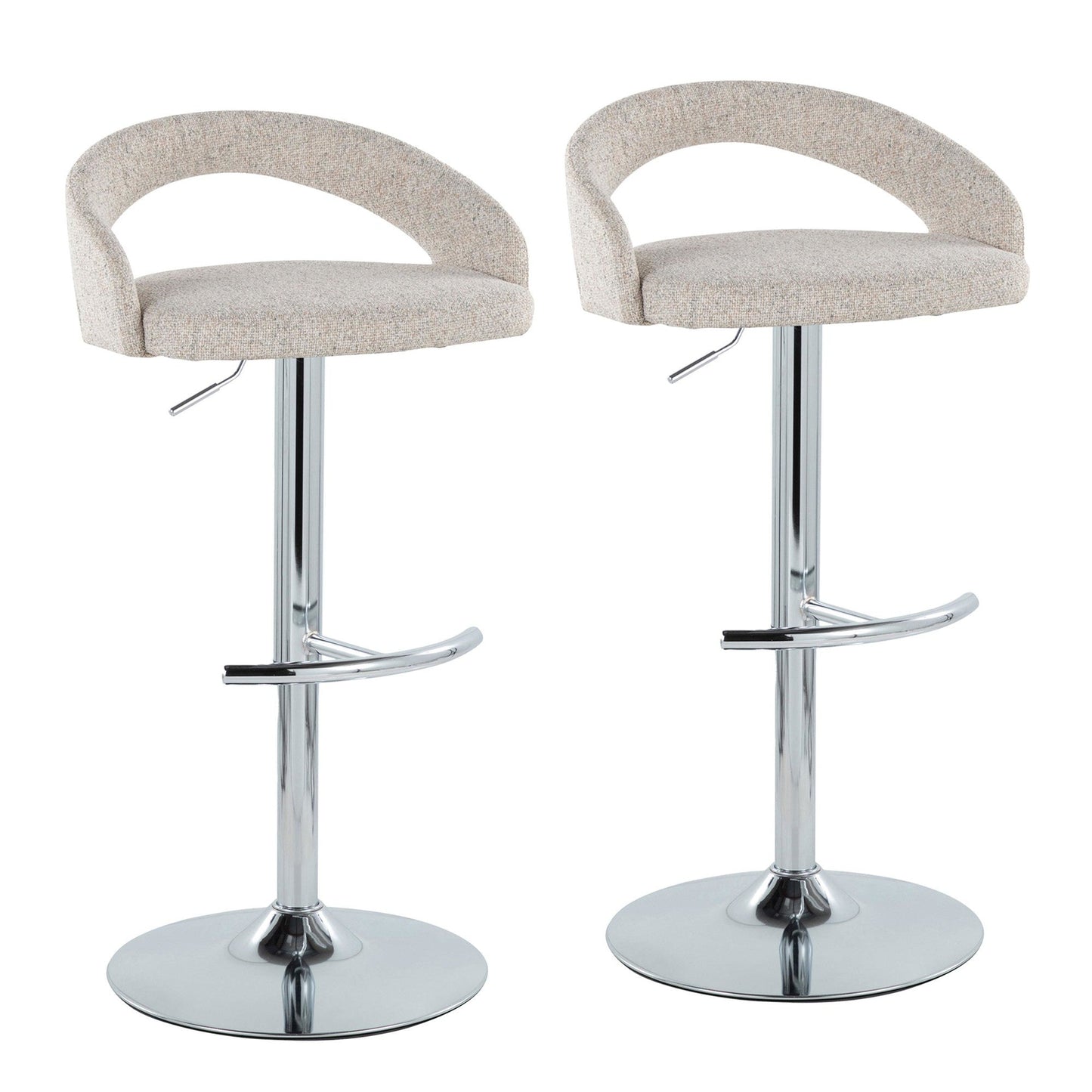 Majestic Office Furniture Upholstered Adjustable Barstool - Set of 2